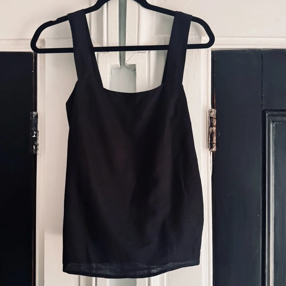 J.Crew Black Square-Neck Tank Top - Picture 1 of 3